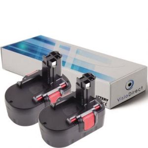 Lot de 2 batteries pour Bosch AHS 41 coupe bordures 3000mAh 14.4V - Visiodirect -