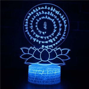 Lampe 3D Tactile Veilleuses Enfant 7 Couleurs avec Telecommande - Bouddha #705