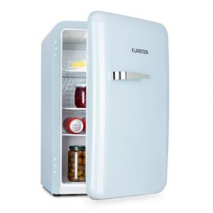 Klarstein R&eacute;frig&eacute;rateur r&eacute;tro Audrey 70 L 3 &eacute;tag&egrave;res 2 compartiment Mini bar Mini Frigo Bleu
