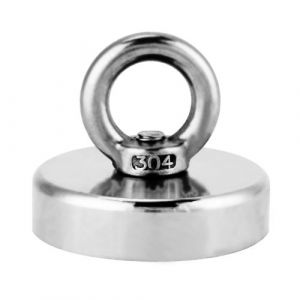 Aimant Néodyme Puissant, Aimant de Récupération avec Forte Force de Traction 110kg Diamètre 60mm Pot Serrage Aimant