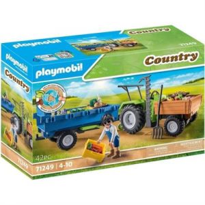 PLAYMOBIL 71249 Tracteur avec remorque  Country La Ferme  42 pieces  Des 4 ans