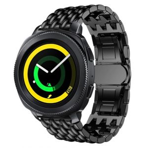 Strap-it Bracelet acier dragon - compatible pour Samsung Gear Sport (noir)