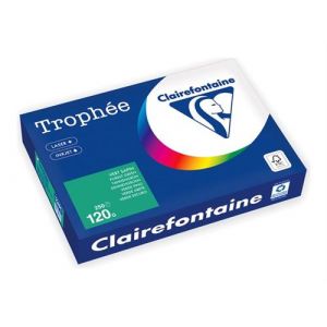 Clairefontaine Troph&eacute;e - 157 microns - vert for&ecirc;t - A4 (210 x 297 mm) - 120 g/m&sup2; - 250 feuille(s) z&eacute;ro plastique - papier teint&eacute;