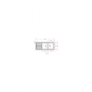 Evier RENOVA inox &agrave; encastrer 2 cuves avec &eacute;gouttoir 116x50cm - FRANKE - 898311