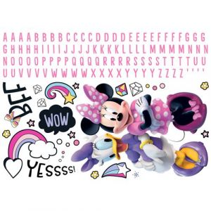 MY AGENCIES Sticker Mural G&eacute;ant Disney Minnie Mouse et alphabet pour personnaliser