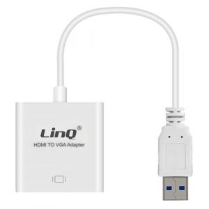 Adaptateur Vidéo USB 3.0 Mâle vers VGA Femelle 1080P LinQ Blanc