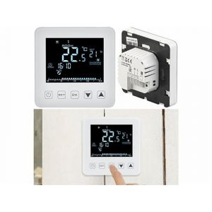 Revolt : Thermostat mural pour plancher chauffant, LCD, touches tactiles, programmable