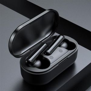 Ecouteurs Bluetooth Sans Fil Hifi Mini Avec Micro Et Boîte De Charge Bleu Noir YONIS