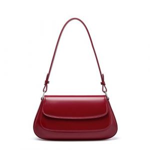 Petit Sac port&eacute; main en cuir v&eacute;ritable femme rouge