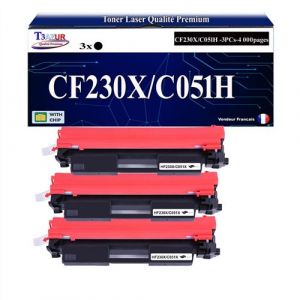 T3AZUR -3xToners compatibles avec HP CF230X (30X) pour HP LaserJet Pro M203dn, M203dw, MFP M227fdn, MFP M227fdw, M227sdn