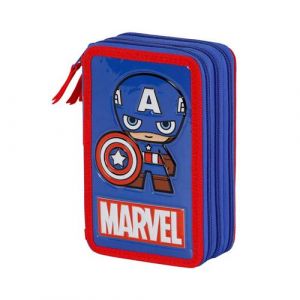 Trousse Triple Garnie - Marvel Captain America Glory - Bleu - Taille Unique