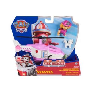 Coffret pat patrouille fire rescue stella + h&eacute;licopt&egrave;re pompier de luxe - set figurine et v&eacute;hicule + carte tigre