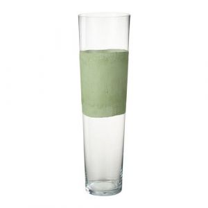 Vase Déco en Verre "Delph" 60cm Transparent & Vert