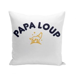 Fabulous Coussin blanc Papa Famille Loup [40x40 cm]