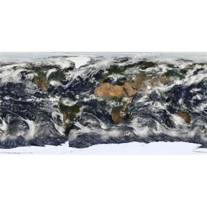 Fabulous Poster Carte du monde planisphere photo satellite (61cm x 122cm)