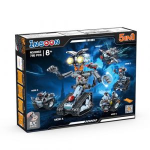 INSOON Robot Technic 5 en 1 &agrave; Construire avec Moteur 7.4V et Commande APP &ndash; Kit RC Rechargeable pour Enfants 14+