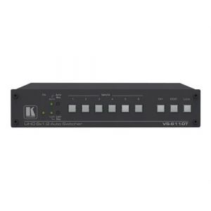Kramer VS-611DT 6x1:2 4K60 4:2:0 HDMI/HDBaseT Extended Reach PoE Auto Switcher - Commutateur vidéo/audio - Géré - de bureau, Montable sur rack - PoE