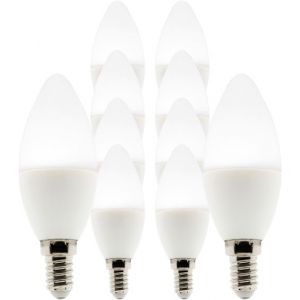 Zenitech - Lot de 10 ampoules LED Flamme 5W E14 400lm 6500K