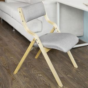 SoBuy® FST40-HG Chaise pliante en bois avec assise rembourrée, Chaise pliable pour Cuisine, Bureau, etc.