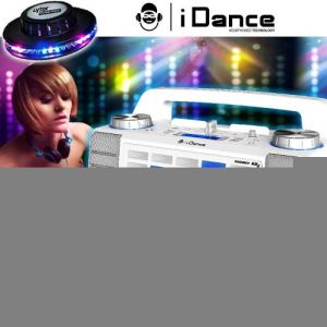 enceinte idance xd2 50w à leds bleu aux/fm/usb/fader/mixer/bt + 2 roundmagic