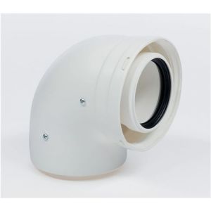 Coude ventouse diam&egrave;tre 60/100 de 90 degr&eacute;s - ATLANTIC - 074293