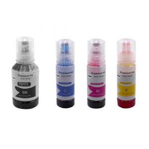 vhbw Recharges d'encre (Y/M/C/B) p.ex. compatible avec Epson EcoTank ET-2700, ET-2750, ET-3700, ET-3750, ET-4750, L4150, L4160, L6160, L6170, L6190