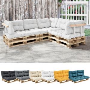 [en.casa] 1x Coussin de dossier pour canapé d'euro palette [blanc] Coussin de palettes In/Outdoor rembourrage meuble
