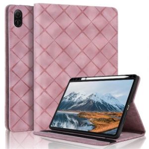 Coque pour Honor Pad X8A 11 Pouces 2024 Motif Carr&eacute; Tablette Etui PU Cuir Housse de Protection avec Multi-Angles ZURSANA Rose