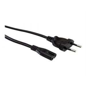 VALUE - Câble d'alimentation - Europlug (M) pour power IEC 60320 C7 - CA 250 V - 2.5 A - 1.8 m - noir
