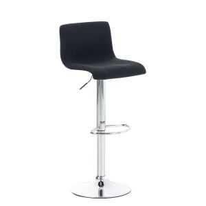 CLP Tabouret de bar Hoover Assise en Tissu Pi&egrave;tement M&eacute;tal chrom&eacute; , Noir