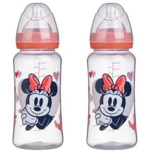 Lot de 2 biberons - DISNEY BABY - MINNIE COLLECTOR - 360 ml - T&eacute;tine silicone - D&eacute;bit 3 positions