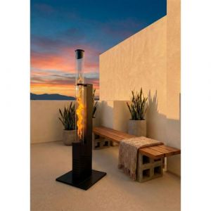 FIRE TUBE HEATER SLIM - Po&ecirc;le d'ext&eacute;rieur 8,2 kW &agrave; pellets sans fum&eacute;e - Noir