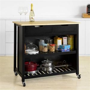 SoBuy FKW74-SCH îlot de Cuisine Buffet Desserte de Cuisine à roulettes Table Roulante