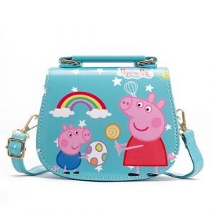 Sac à bandoulière étanche pour filles Animation Peppa Pig Bleu 13 cm