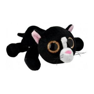 Peluche enfant chat noir 25 cm - set doudou animaux enfant + 1 carte tigre - nouveaute