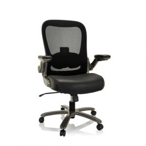 Chaise lourdes confortables / Si&egrave;ge de bureau INSTRUCTOR T I Titan XXL Tissu maille / Cuir noir hjh OFFICE