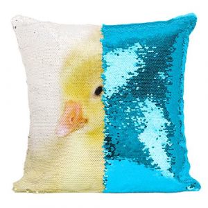 Fabulous Housse de Coussin &agrave; Sequin - Paillettes Turquoise Gang De Canetons Mignon [40 x 40 cm]