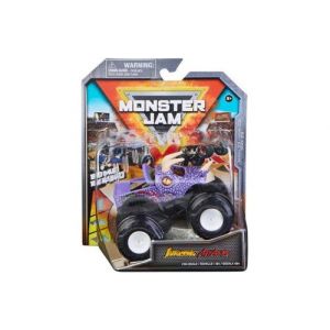 Coffret monster jam jurassic attack - voiture violet - set véhicule miniature métal + 1 carte offerte - nouveauté - collector