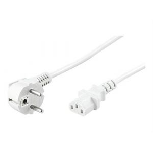 goobay NK 101 W - Câble d'alimentation - power IEC 60320 C13 pour power CEE 7/7 (M) - CA 250 V - 2 m - connecteur à 90 ° - blanc