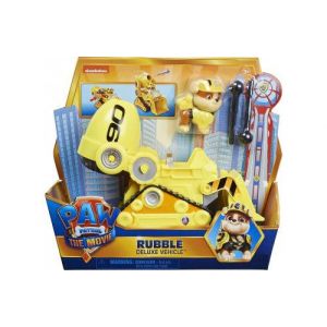 Pat patrouille film voiture de luxe a transformable : ruben et son camion toupie - figurine et véhicule de chantier de luxe nouveaute