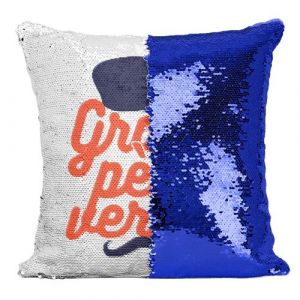 Fabulous Housse de Coussin &agrave; Sequin - Paillettes Bleu Grand P&egrave;re Verre Vin [40 x 40 cm]