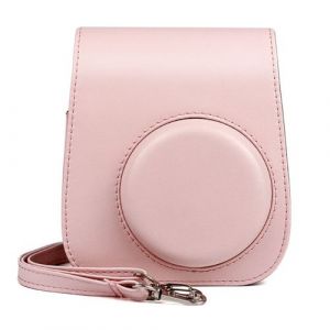 Sac de Caméra en Cuir PU avec Bandoulière pour Fujifilm Instax Mini 11 - Rose