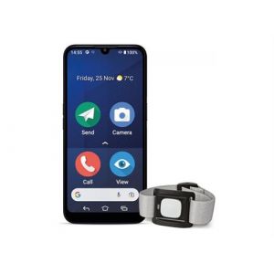 DORO 8200 Secure - 4G smartphone - RAM 4 Go / Mémoire interne 64 Go - microSD slot - 6.1" - 1560 x 720 pixels - 3 x caméras arrière 16 MP, 2 MP, 2 MP - front camera 5 MP - avec Déclencheur d'alarme Doro 3500 - bleu foncé