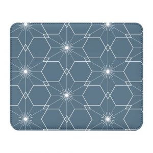 Fabulous Tapis de souris Simili Cuir Motif Etoile Japonais Bleu (22 x 18 cm)