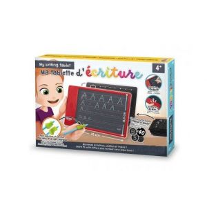 Tablette d'ecriture lcd 40 fiches activites traces : graphismes  lettres  nombres - jeu educatif ecole 4 ans - bonus carte tigre