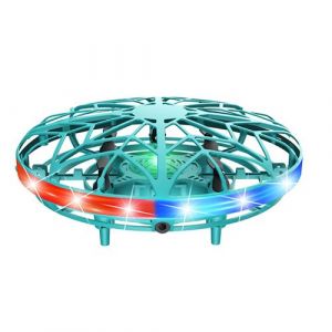 Mini UFO Drone pour Enfants Wabecil Jouet Volant Ball avec Lumière Led,12*12*5cm-Vert