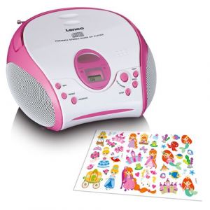 Radio portable avec lecteur CD Lenco SCD-24PK kids Blanc-Rose