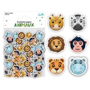confettis carton animaux jungle savane 3.5cm 15g - générique 004ca