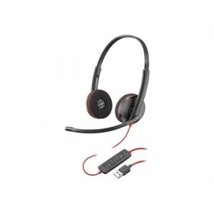 Poly Blackwire C3220 - Blackwire 3200 Series - micro-casque - sur-oreille - filaire - USB-A - noir - Certifié Skype, Certifié Avaya, certifié Cisco Jabber