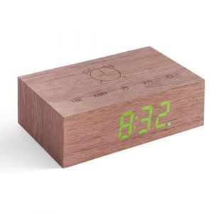 R&eacute;veil Gingko Flip Click Clock Noyer